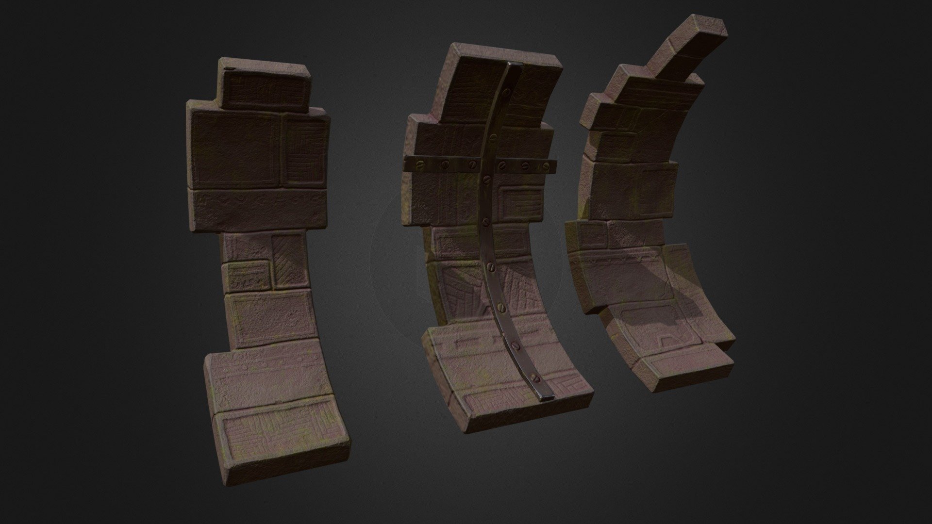 Circular Ruins for enviroment outdoor 3d model