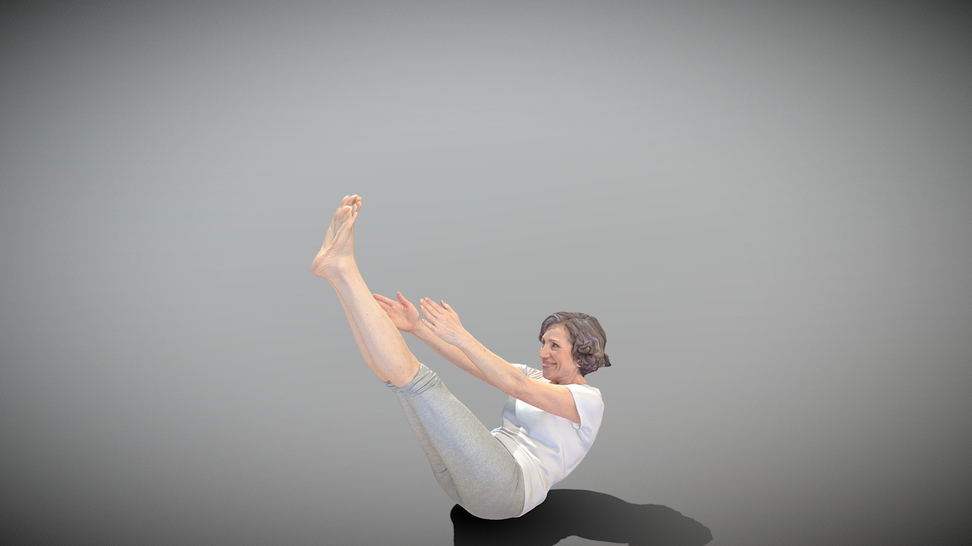 Middle-aged woman exercising 385 3d model