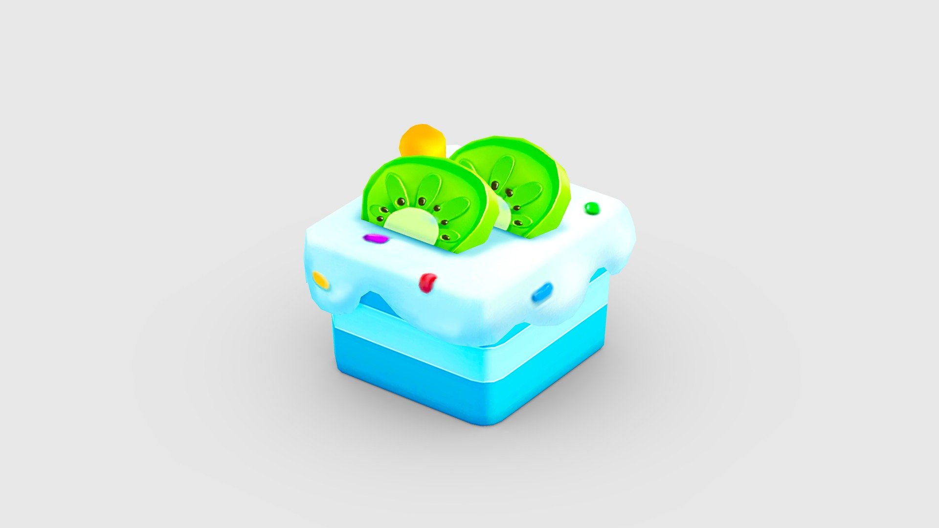 Cartoon kiwi ice cream 3d model