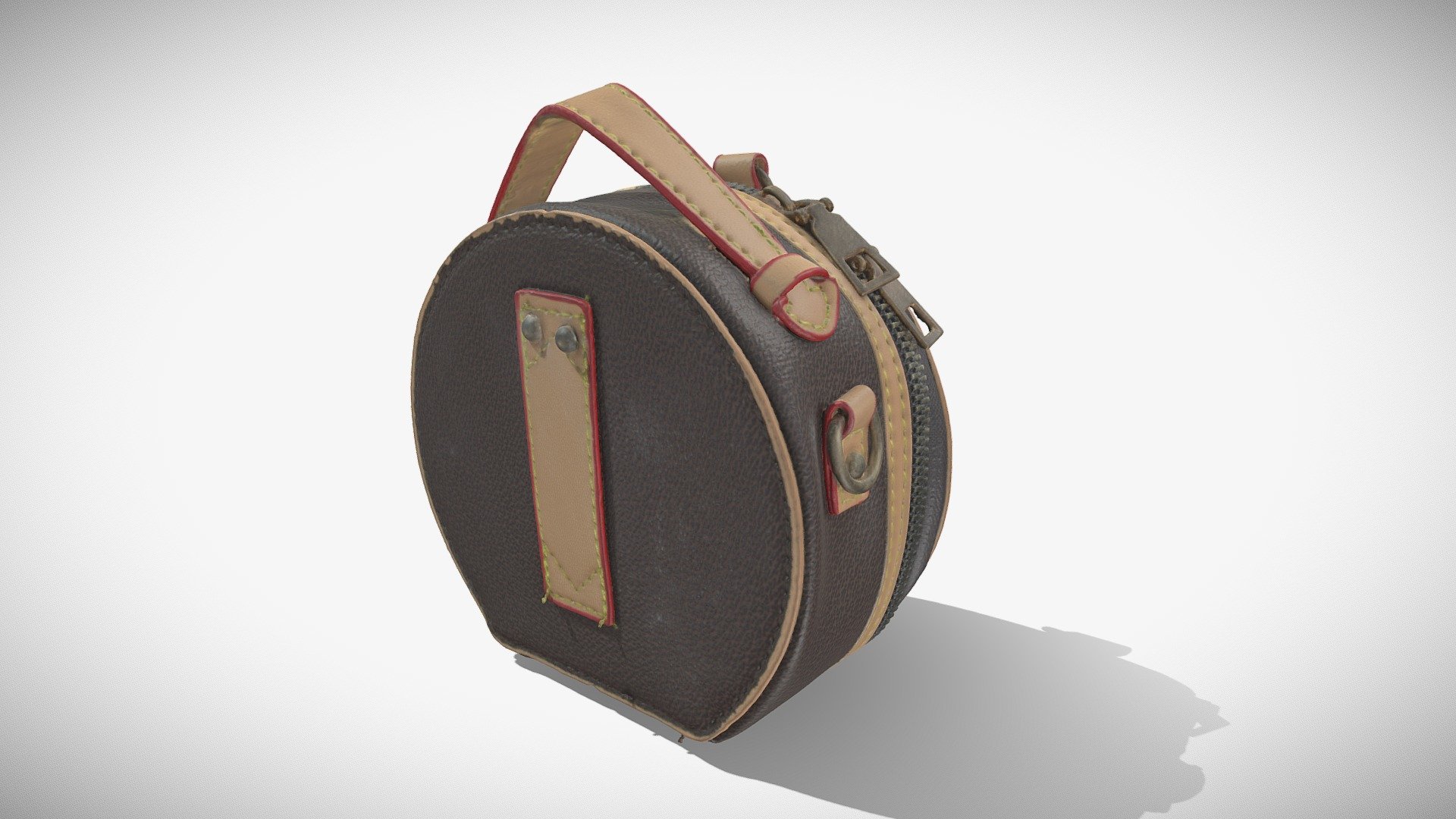 Round Leather Mini Purse 3d model