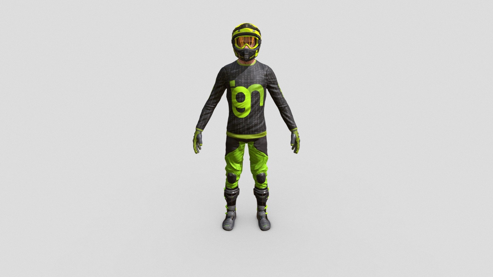 Motocross Biker 3d model