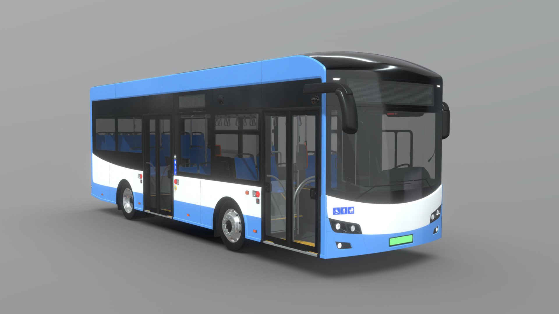 Electric Low Entry City Bus [Full Interior] 3d model