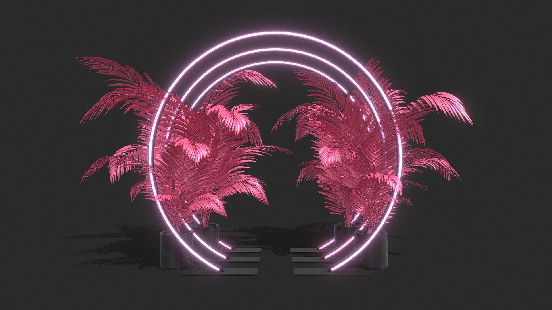 Neon Rings 3d model