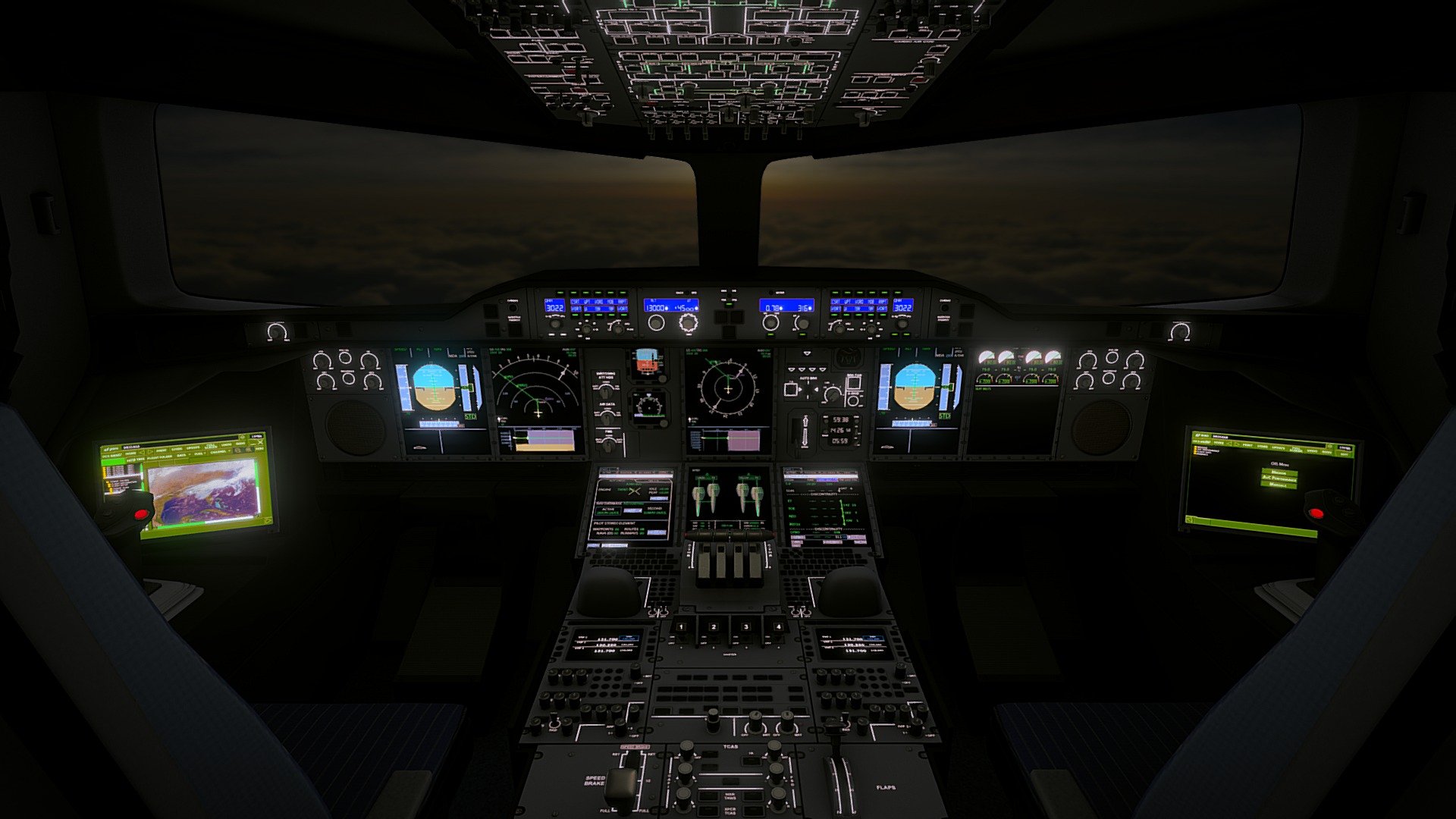 Airbus A380 Cockpit Flight Deck 3d model