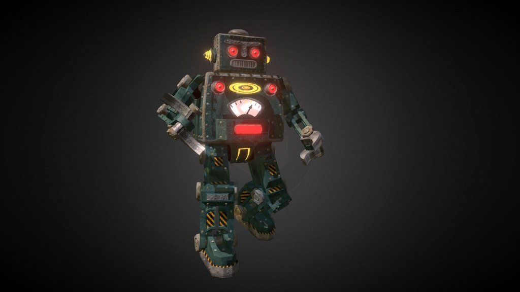 Retro Robot Walk 3d model