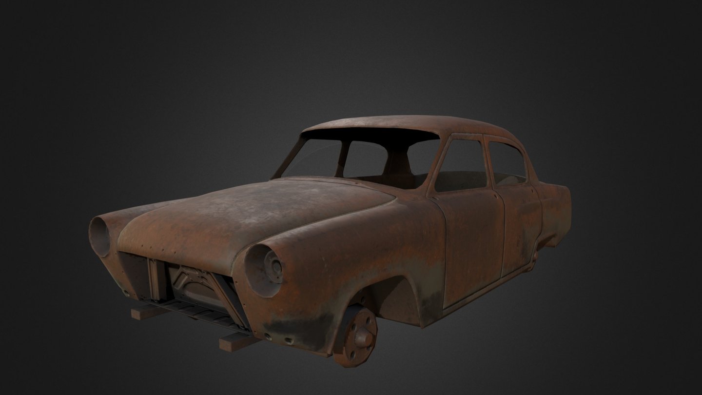 Old Car Wreck 3d model