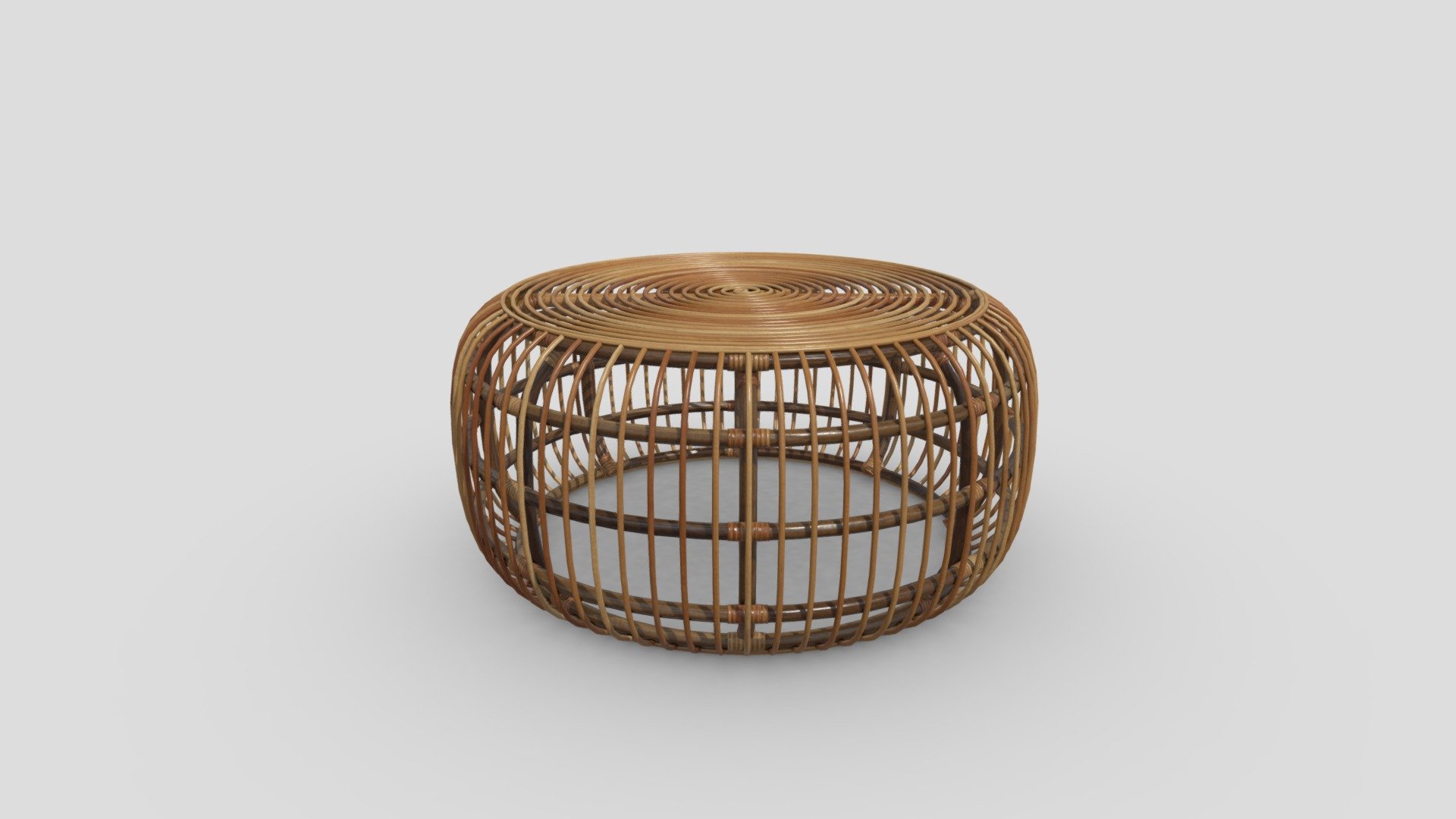 Daisy Garden PP Tray Rattan Basket 3d model