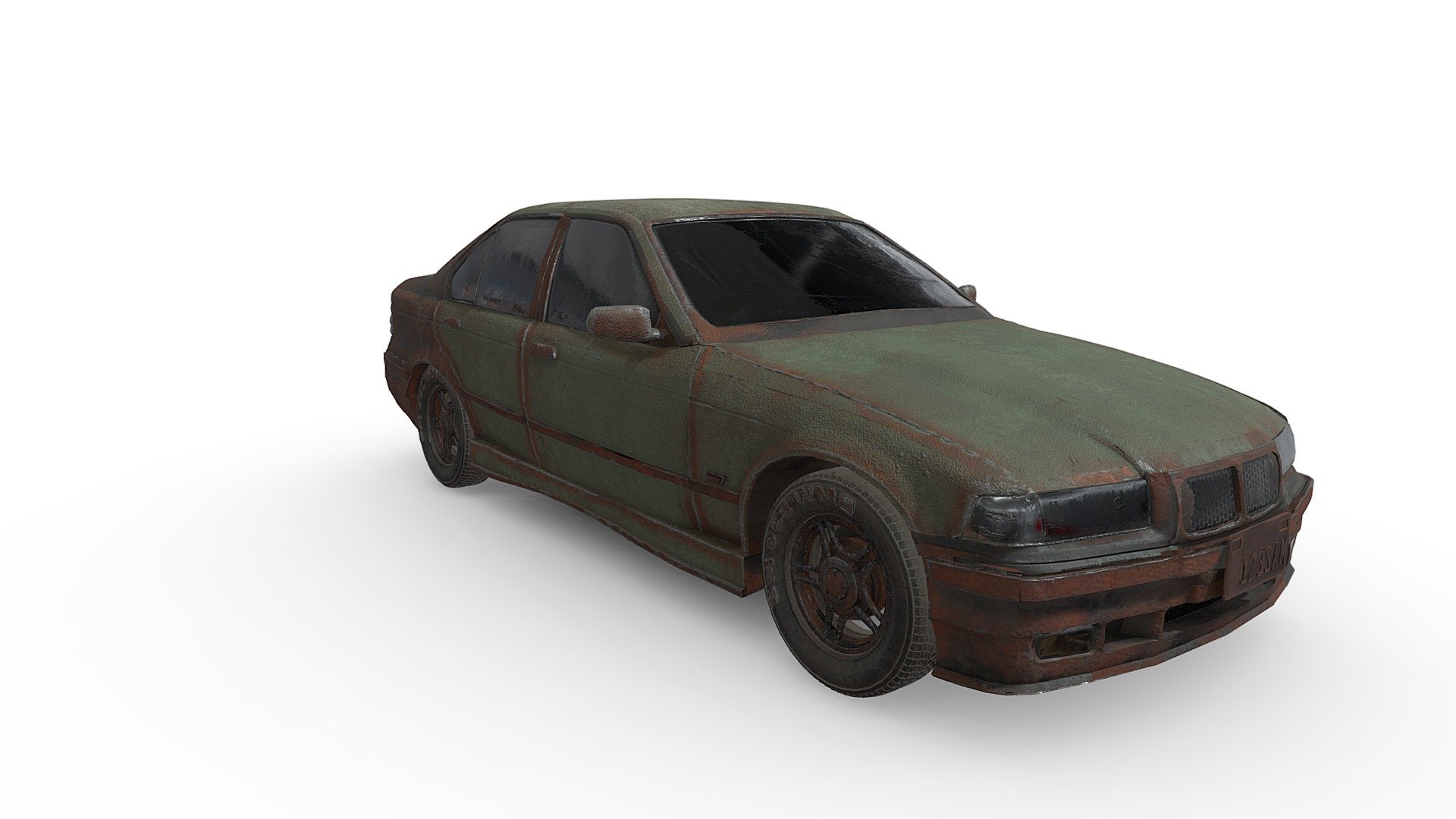 Imperfect-black-bmw-e36 3d model