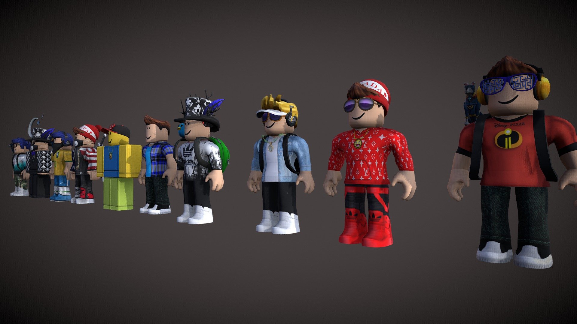 Ten Players Roblox 3d model