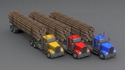 Kenworth Truck Low-poly 3D