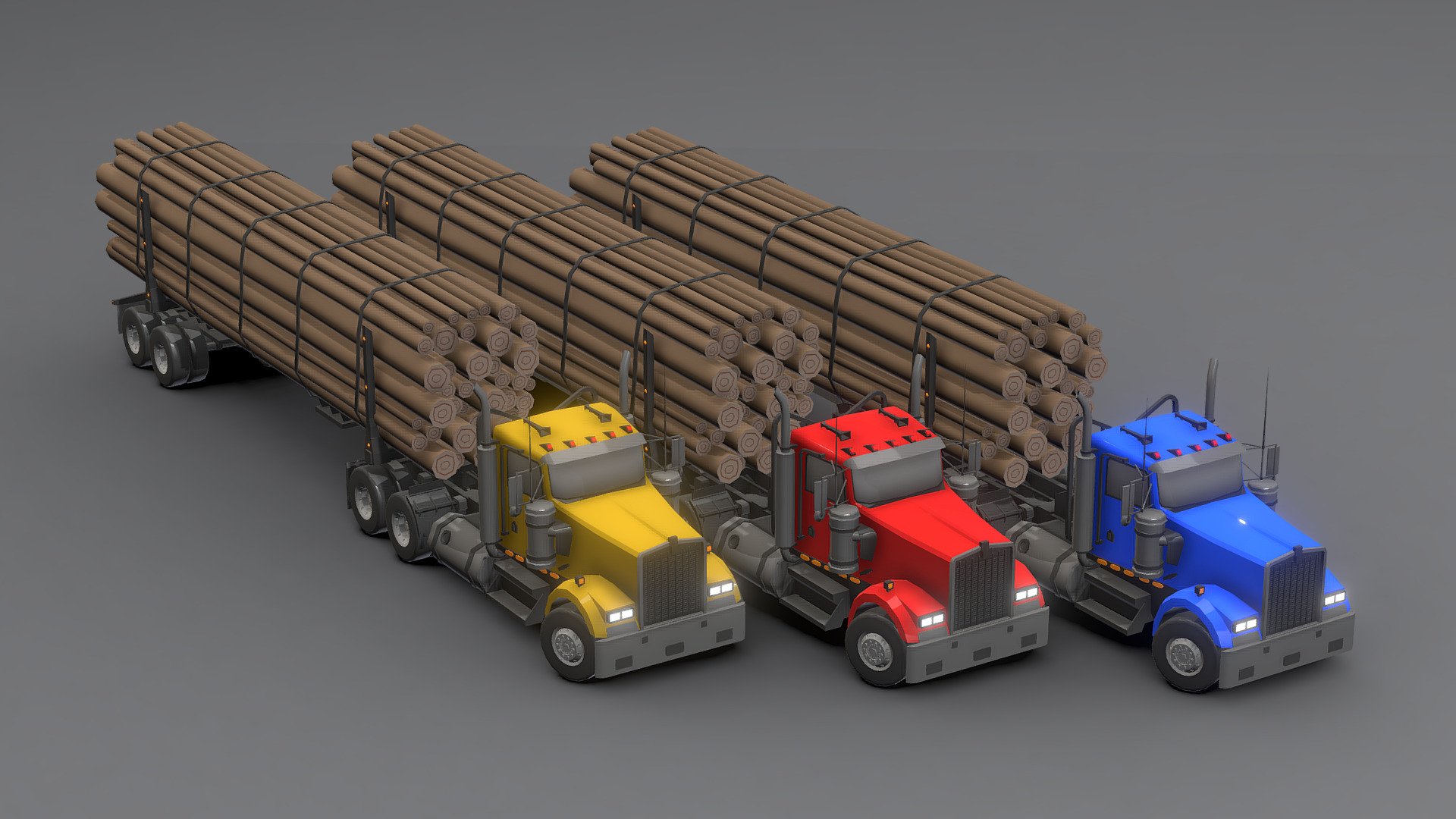 Kenworth Truck Low-poly 3D 3d model