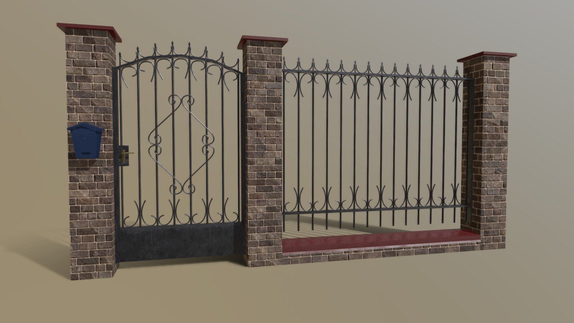 Brick Fence 3d model