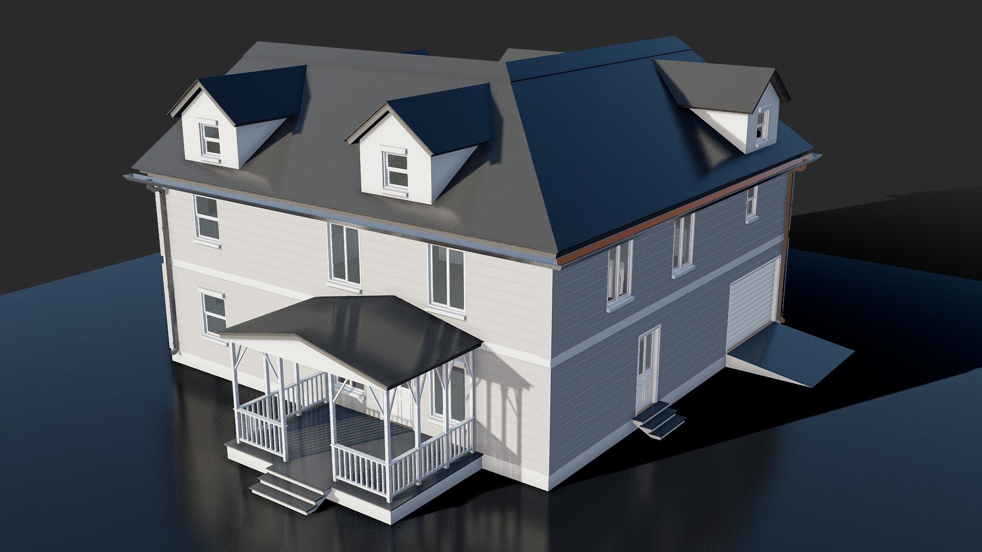 Family House Interior and Exterior 003 3d model