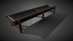 Wooden Horse Trough 3D Model