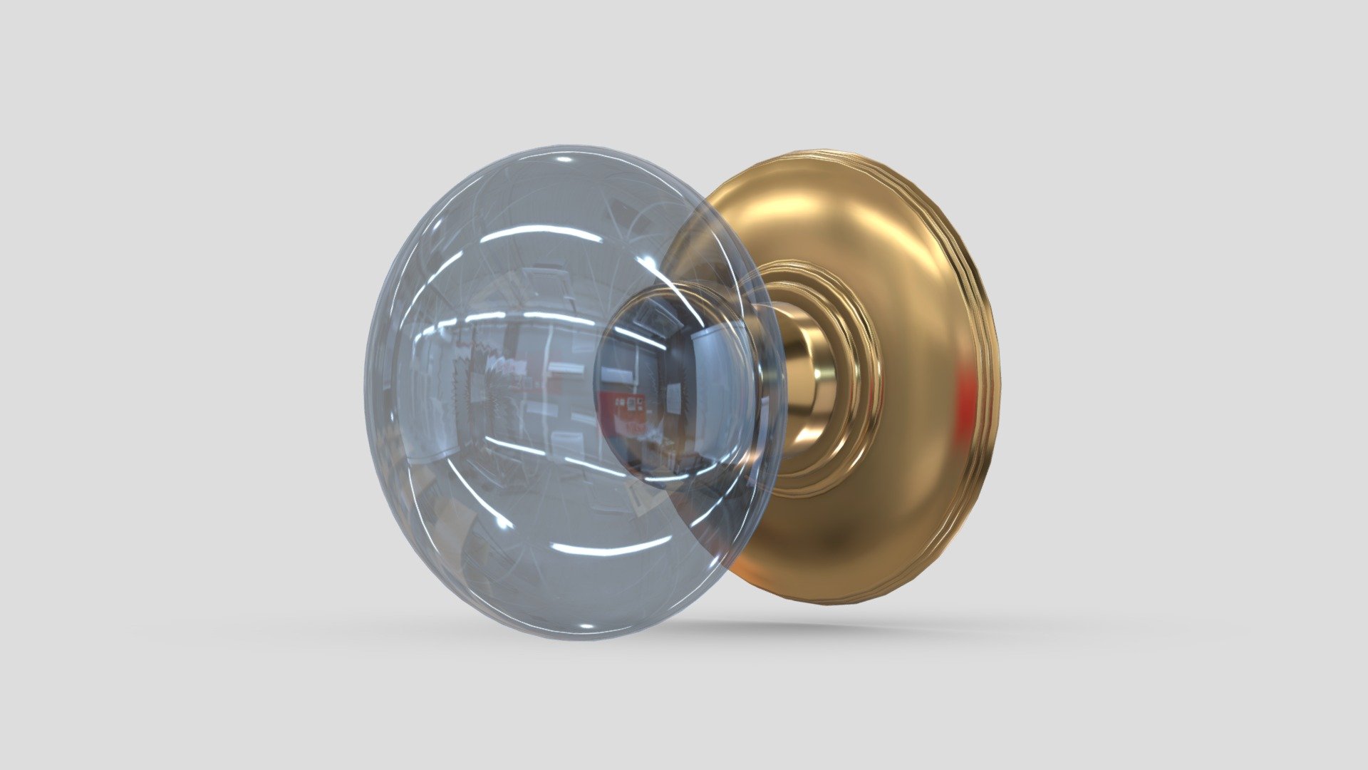 Oval Glass Mortice Door Knob 3d model