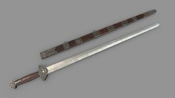 Jian Sword Low Poly PBR Realistic