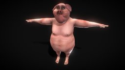 Male Pig ( Rigged & Blendshapes )