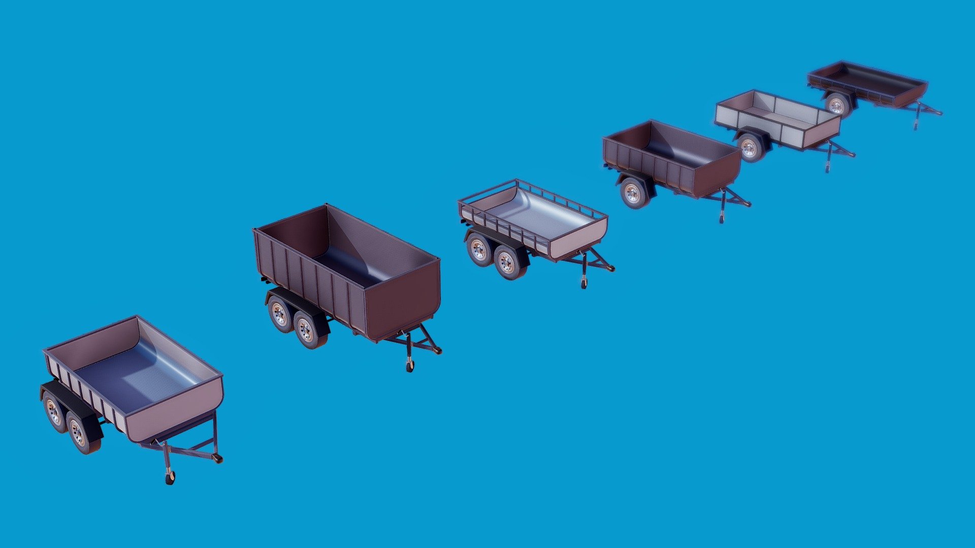 Trailers Pack 3d model