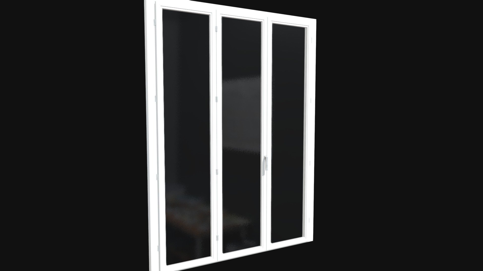 Triple French window 3d model