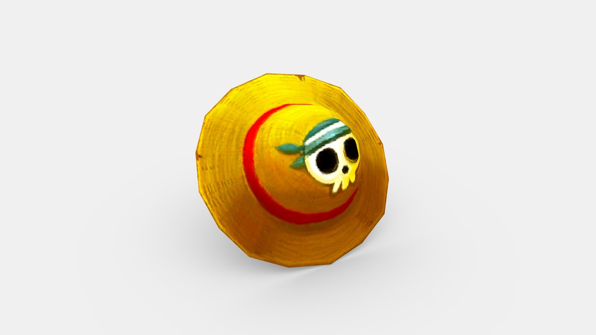 Cartoon straw hat 3d model