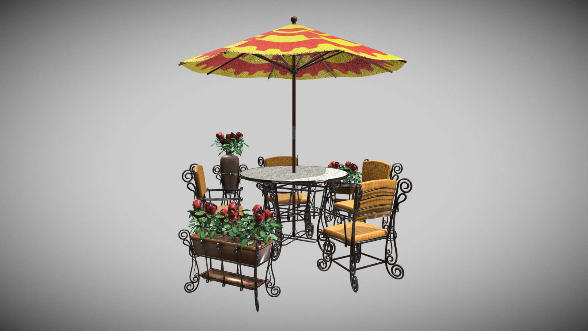 Rose Garden Set 3d model