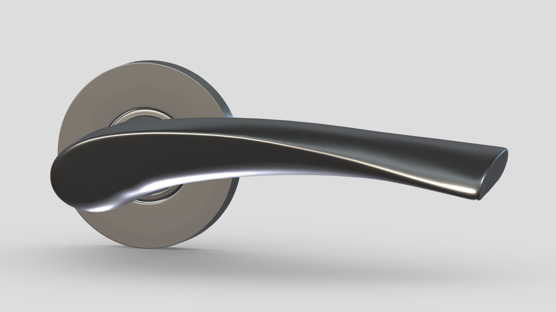 Urfic Belgravia Door Handle Matt Black 3d model