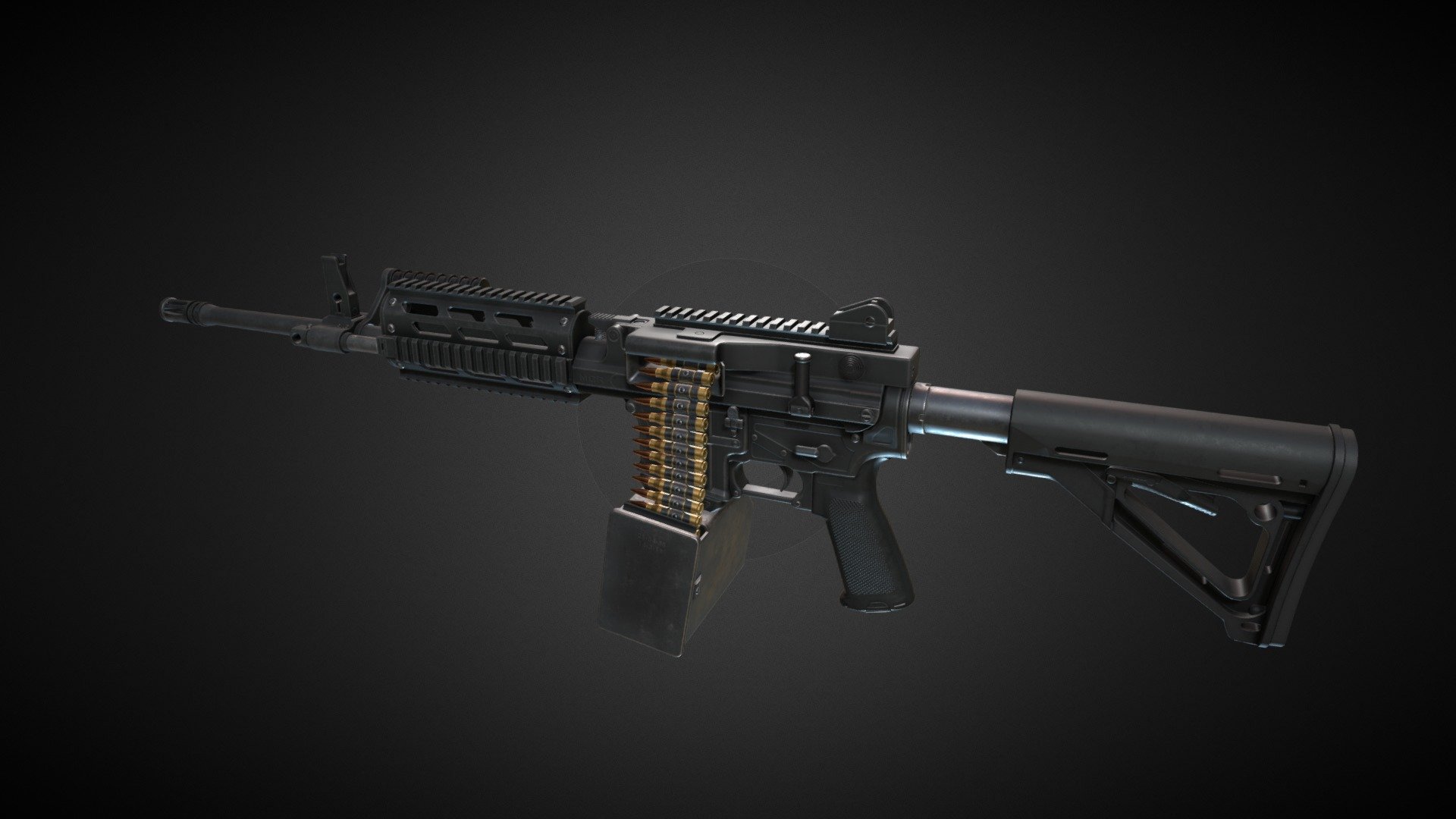 FightLite MCR Beltfed AR15 3d model