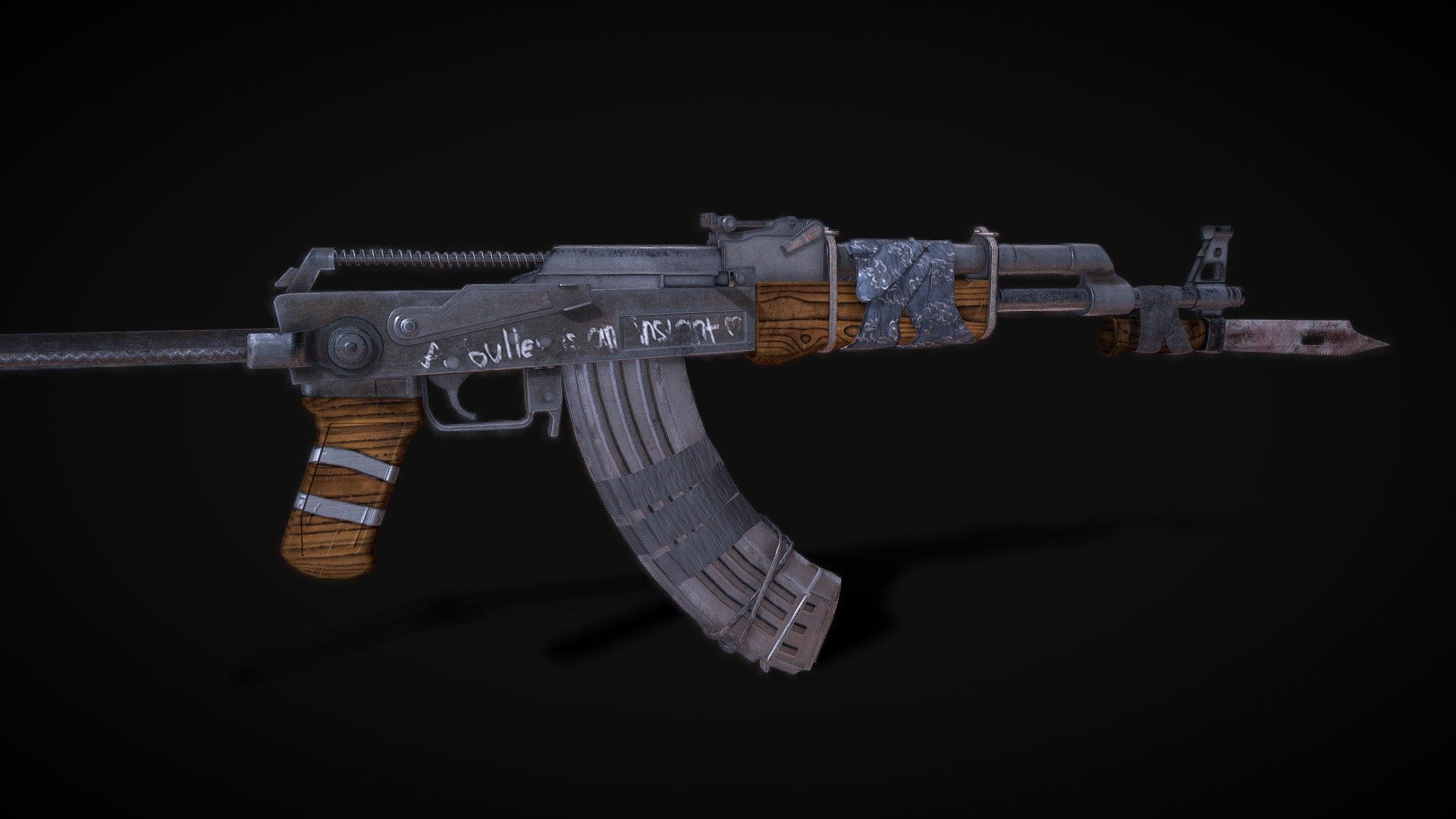 AK post apocalyptic 3d model