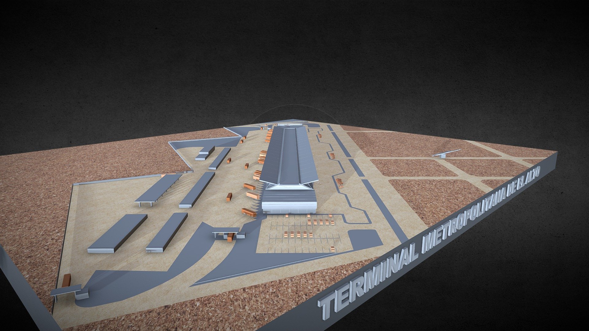 terminal de buses de el alto 3d model