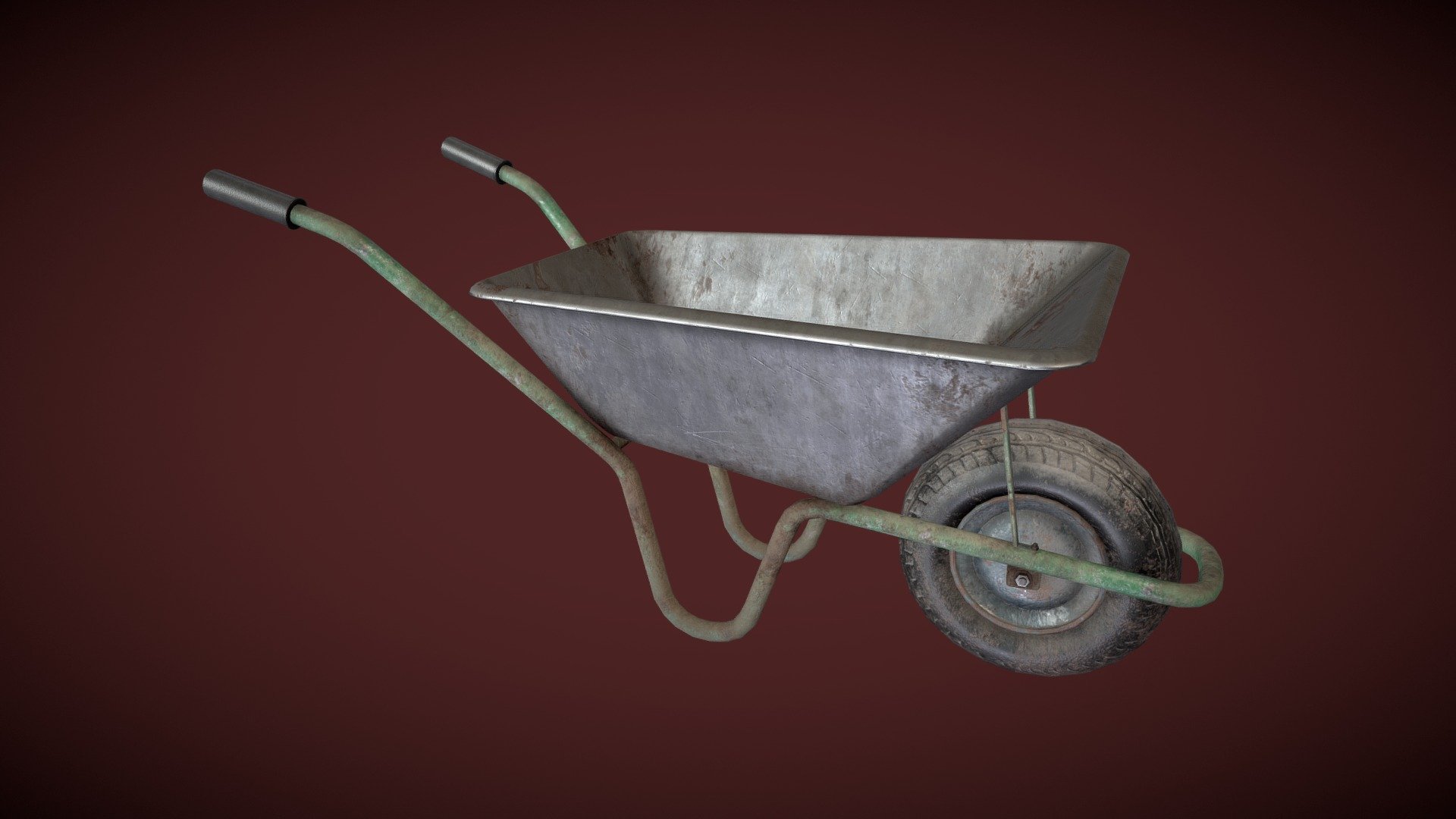 Worn Wheelbarrow 3d model