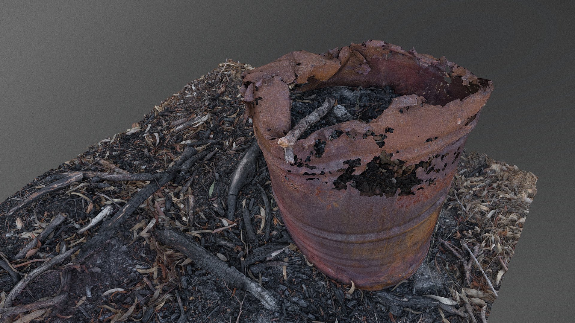 Burnt barrel 3d model