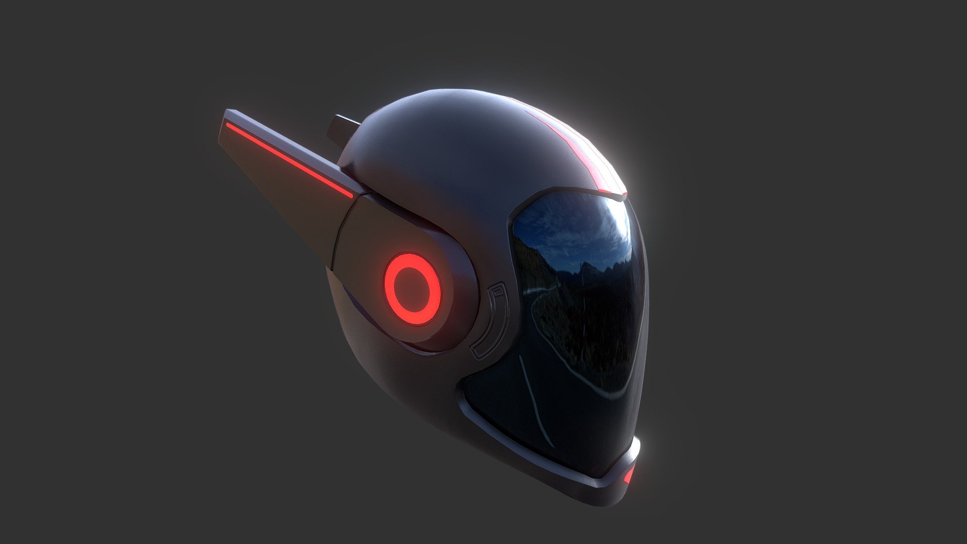 futuristic helmet 3d model