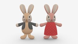 Bunny toy girl and boy