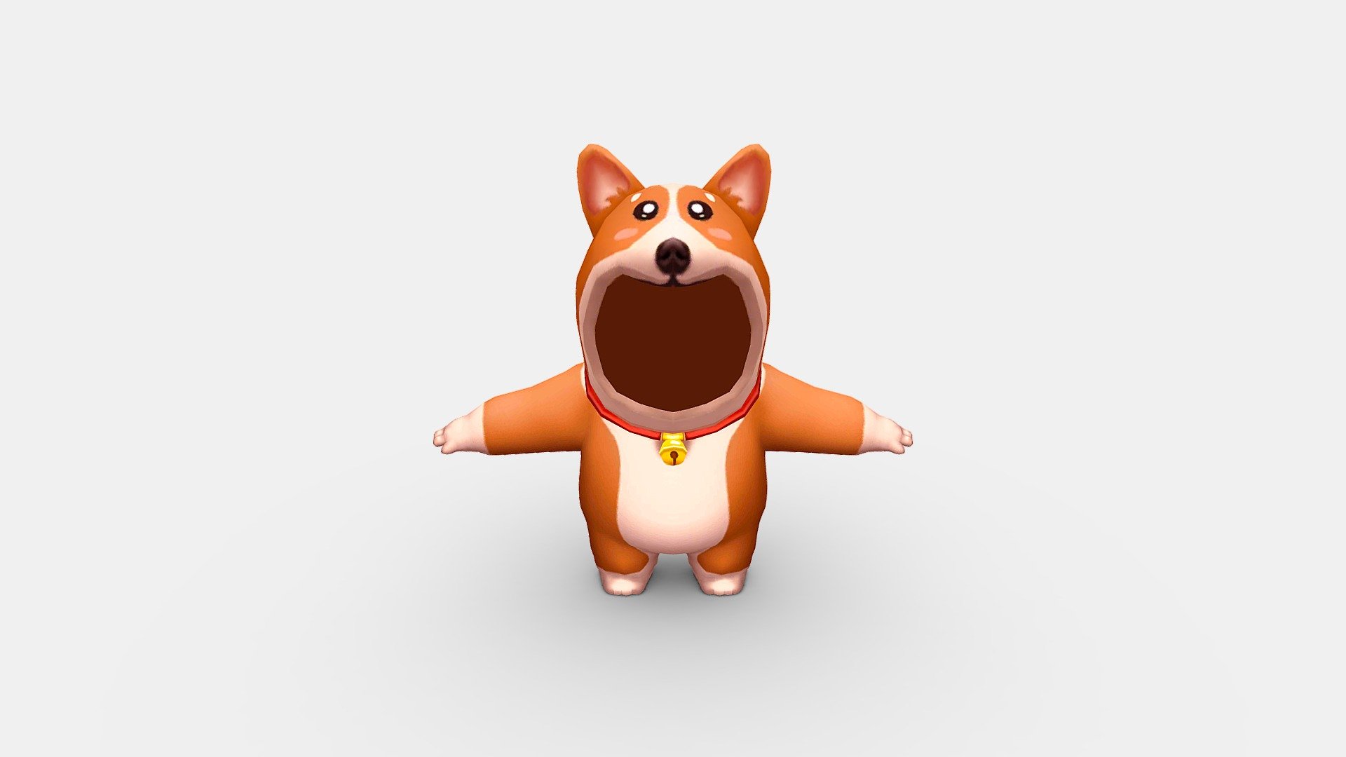 Cartoon puppy costume 3d model