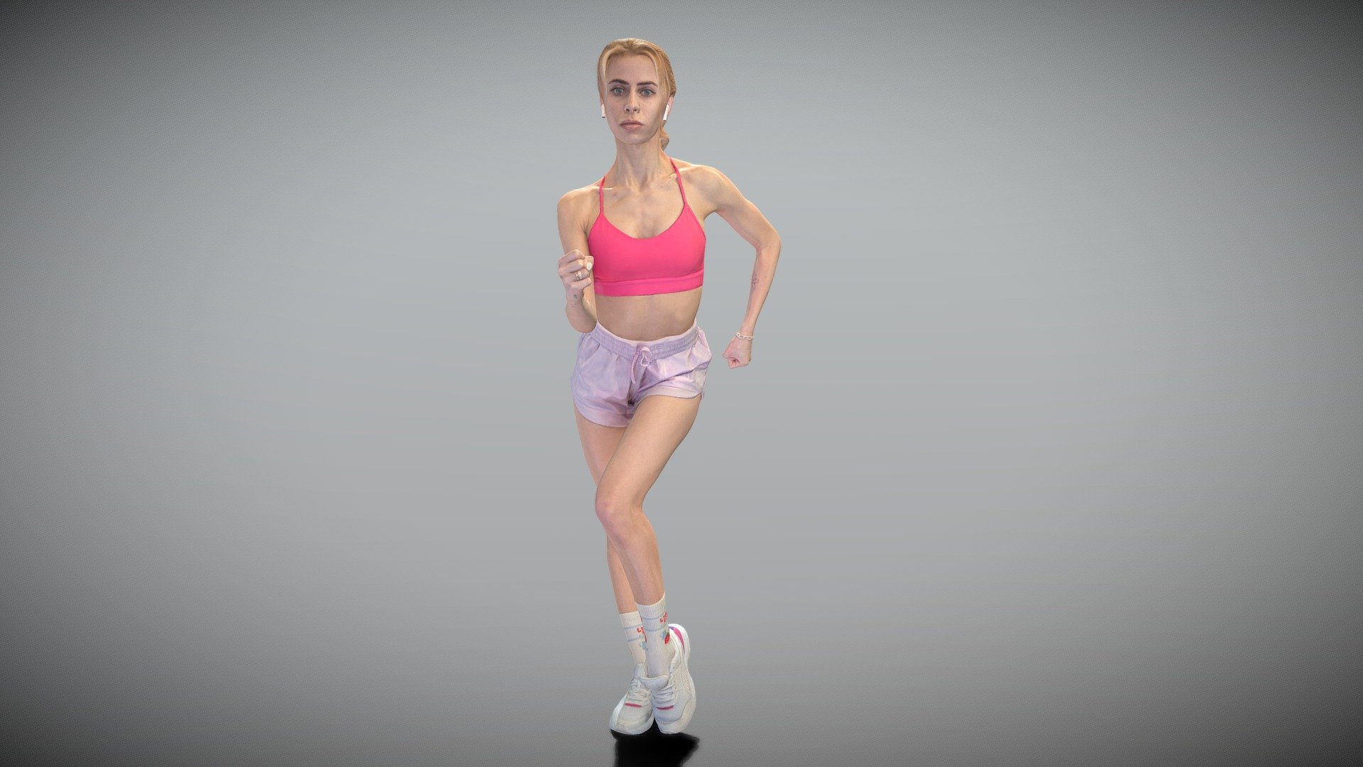 Sporty young woman doing workout 373 3d model