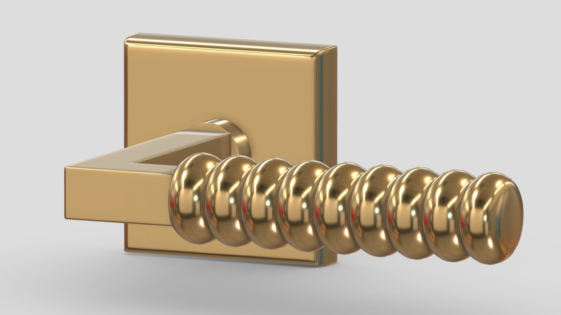 Rose Door Handle Brass 3d model