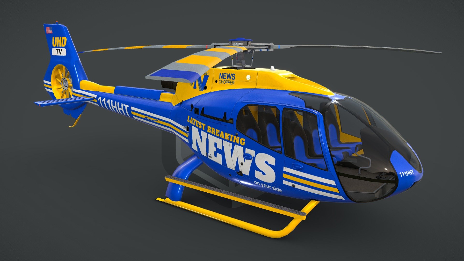 News Helicopter EC130-H130 Livery 13 3d model