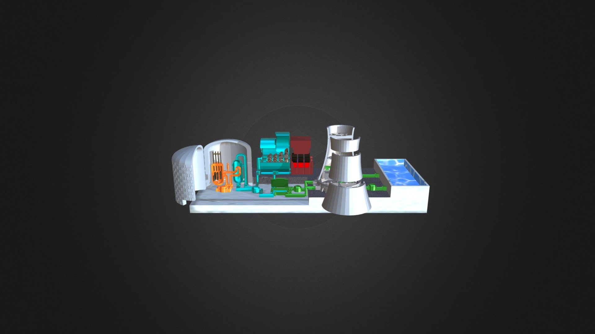 Nuclear power plant Peacemillion 1.3 3d model