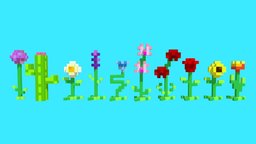 Voxel Flowers Set