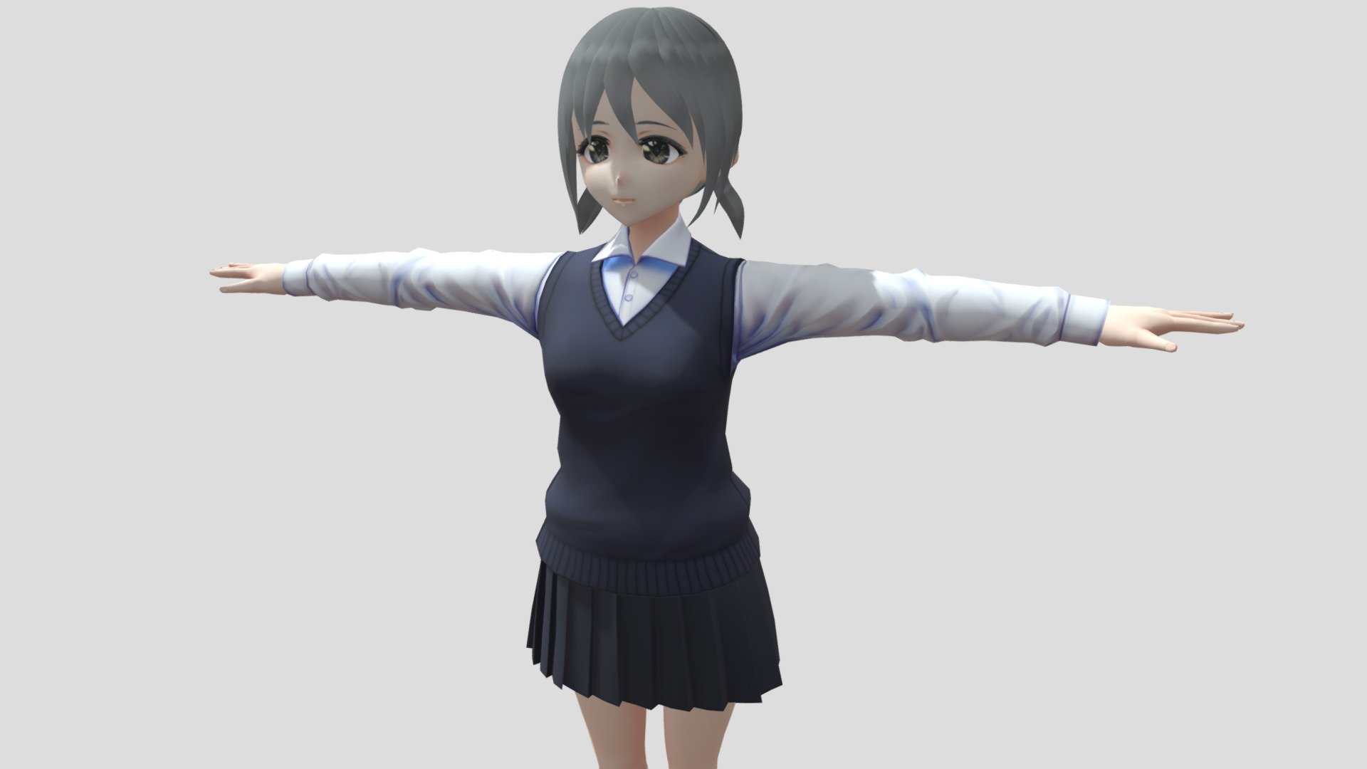 【Anime Character】Female14/15 (Discount/Unity 3D) 3d model