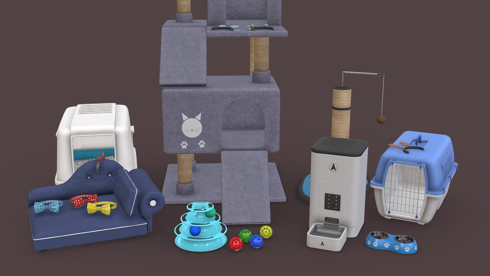 Cats Elite Accessories 3d model