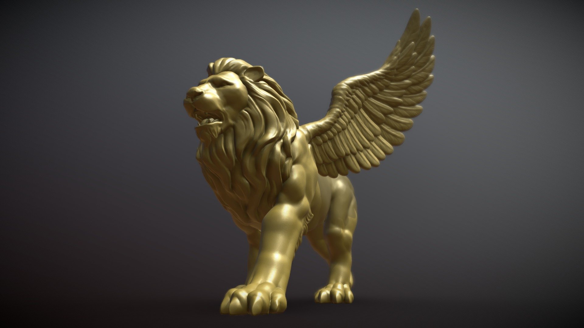 Lion with wings 3d model