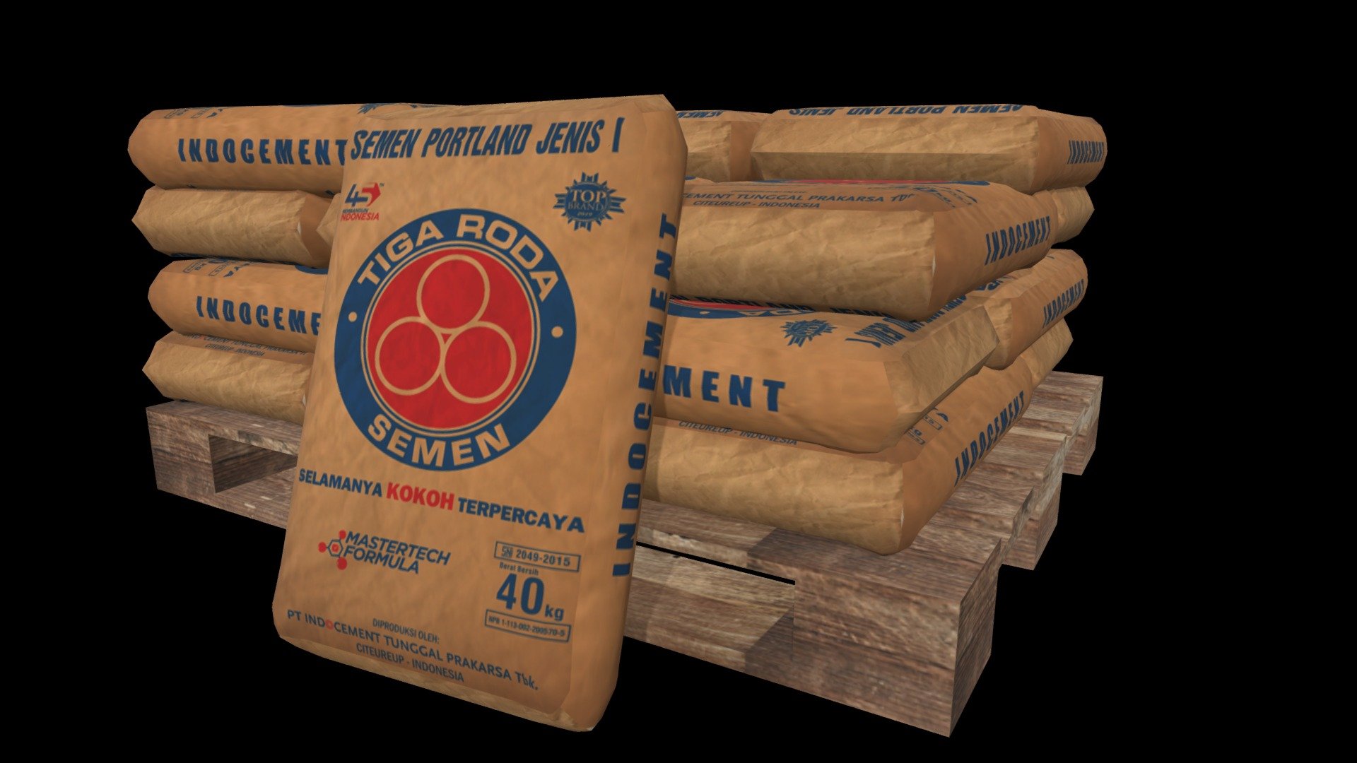 CEMENT SEMEN 3 RODA 3d model