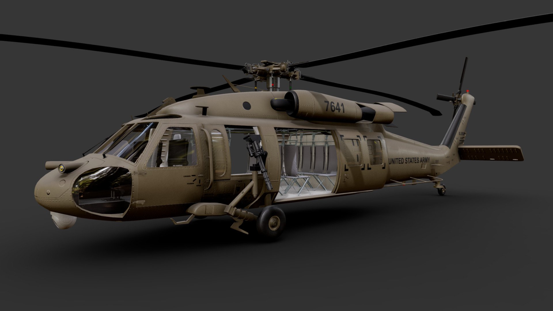 Sikorsky UH-60 Black Hawk US Army 3d model