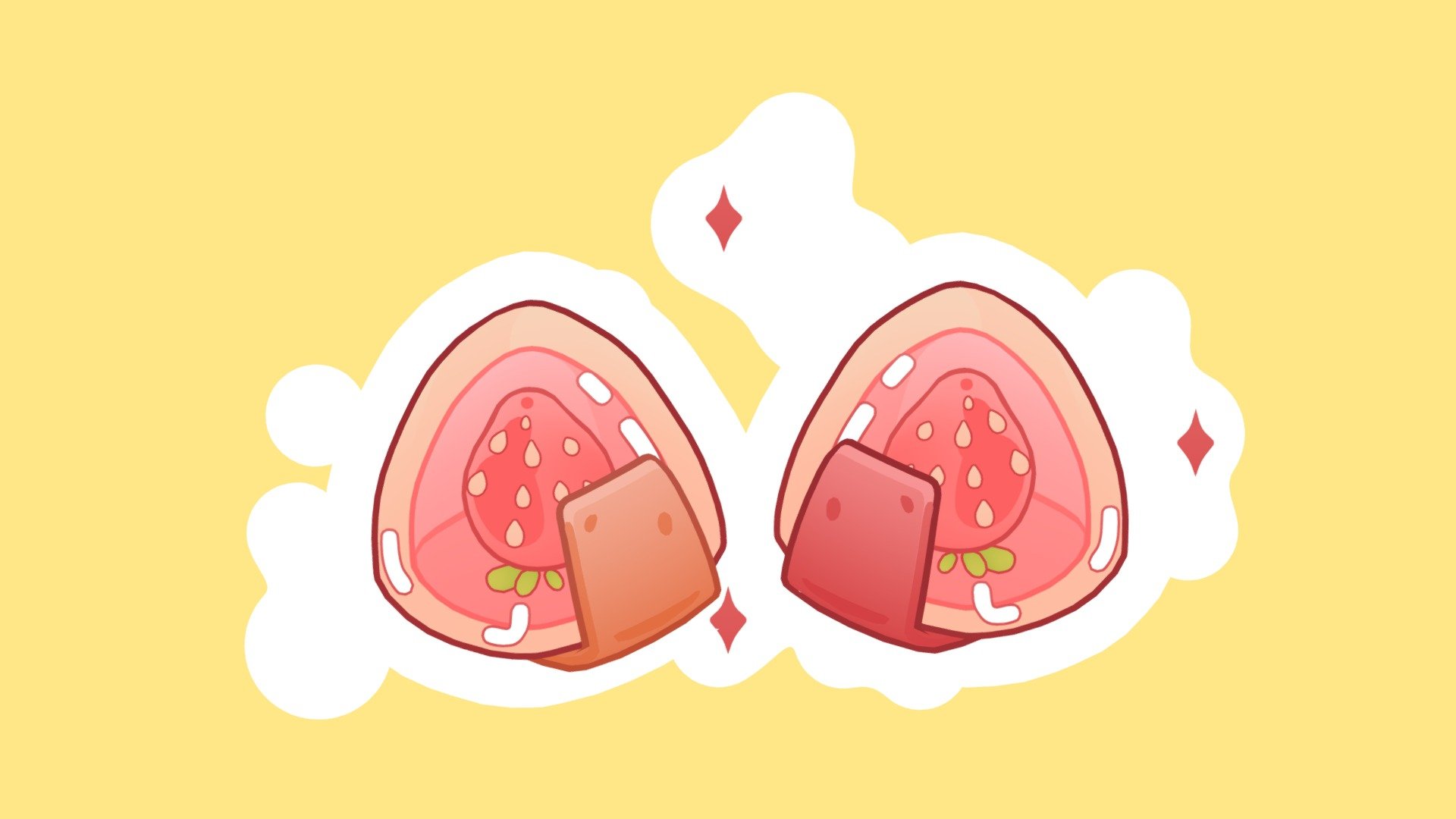 unlit Cute Onigiri 3d model