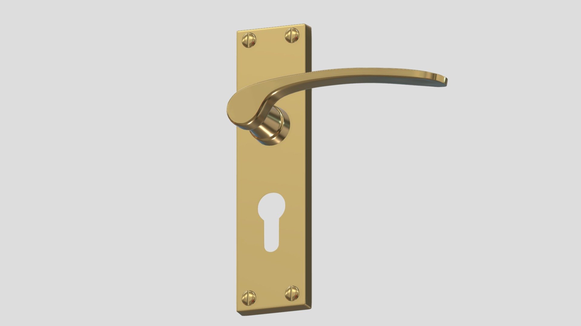 Sophia Door Handle Brass 3d model