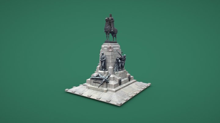 Grunwald Monument in Krakow, Poland 3d model