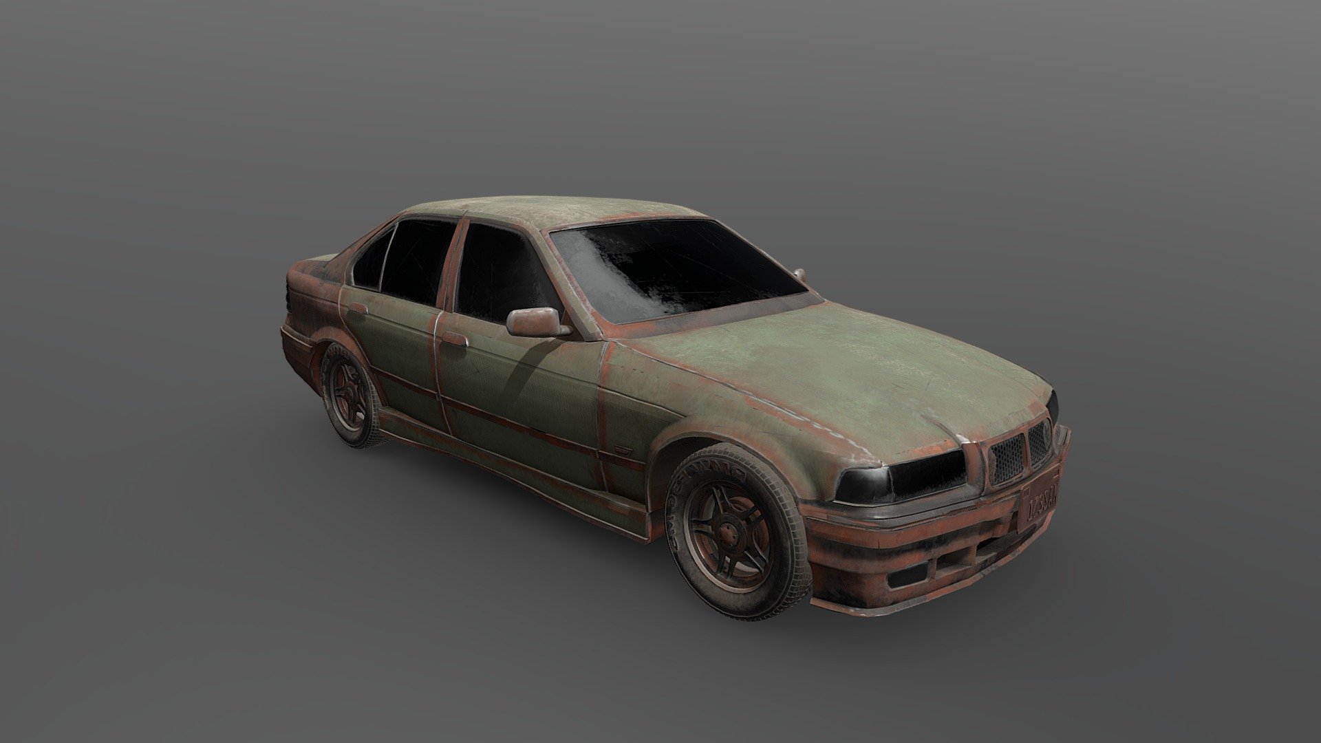 Imperfect-black-bmw-e36 3d model