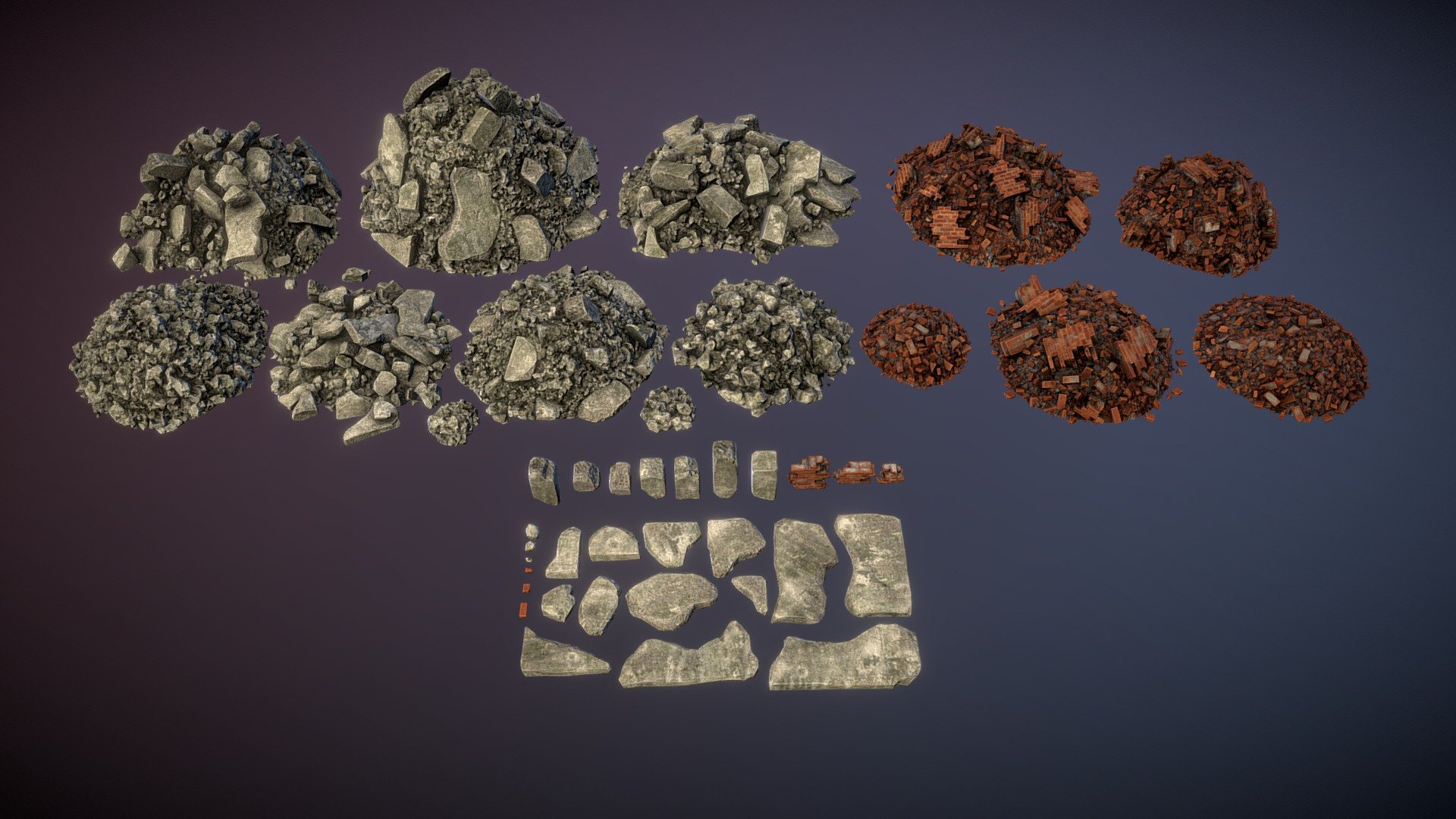 Stone debris 3d model