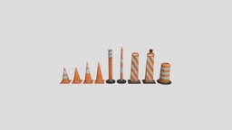 Traffic Cone and Construction Cone 9 set kit 4K